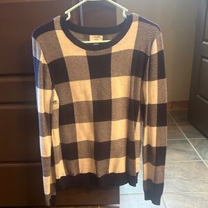 J. Crew Checkered Knit in Navy and Cream